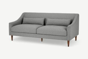 Herton 3-Sitzer Sofa, Stoff in Felsengrau - MADE.com