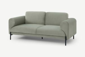 Orsel 2-Sitzer Sofa, Samt in Salbeigruen - MADE.com