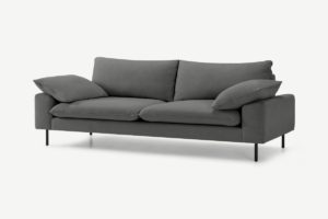Fallyn 3-Sitzer Sofa, Stoff in Schiefergrau - MADE.com