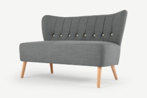 Charley 2-Sitzer Sofa, Stoff in Granitgrau - MADE.com