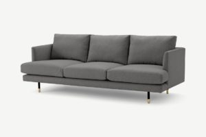 Henrietta 3-Sitzer Sofa, Stoff in Grau - MADE.com