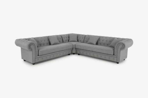 Branagh Ecksofa, Stoff in Perlgrau - MADE.com