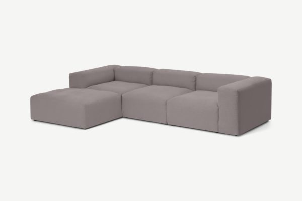 Livienne Ecksofa, Leinen in Aschgrau - MADE.com