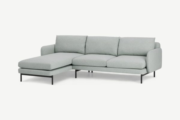 Miro Ecksofa (Recamiere links), Webstoff in Venezianisch-Grau - MADE.com