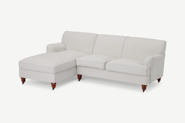 Orson Ecksofa (Recamiere links), recycelter Stoff in Cremeweiss - MADE.com