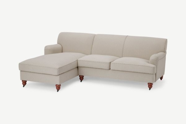 Orson Ecksofa (Recamiere links), recycelter Stoff in Natur - MADE.com