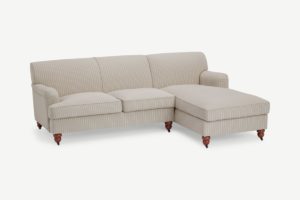 Orson Ecksofa (Recamiere rechts), recycelter Stoff in Natur - MADE.com