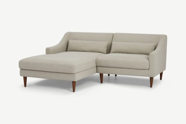 Herton kleines Ecksofa (Recamiere links), Webstoff in Gerstengelb - MADE.com