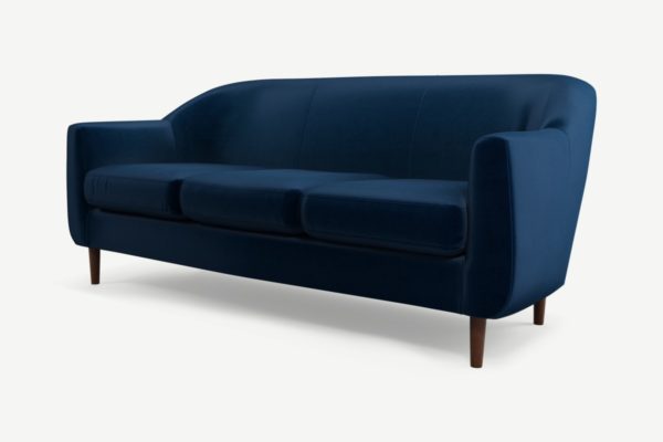 Custom MADE Tubby 3-Sitzer Sofa, Samt in Royalblau - MADE.com