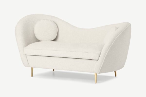 Kooper 2-Sitzer Sofa, Boucle in Elfenbein - MADE.com