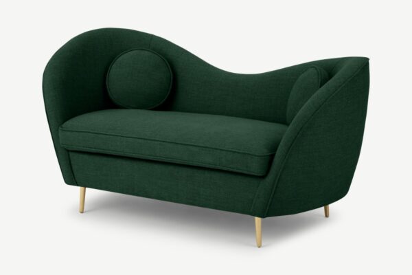 Kooper 2-Sitzer Sofa, Webstoff in Waldgruen - MADE.com