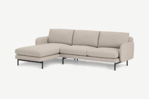 Miro Ecksofa (Recamiere links), Webstoff in Haferbeige - MADE.com